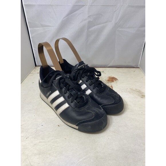 Adidas Samoa Black With White Stripes Mens Size 4 - Picture 1 of 9